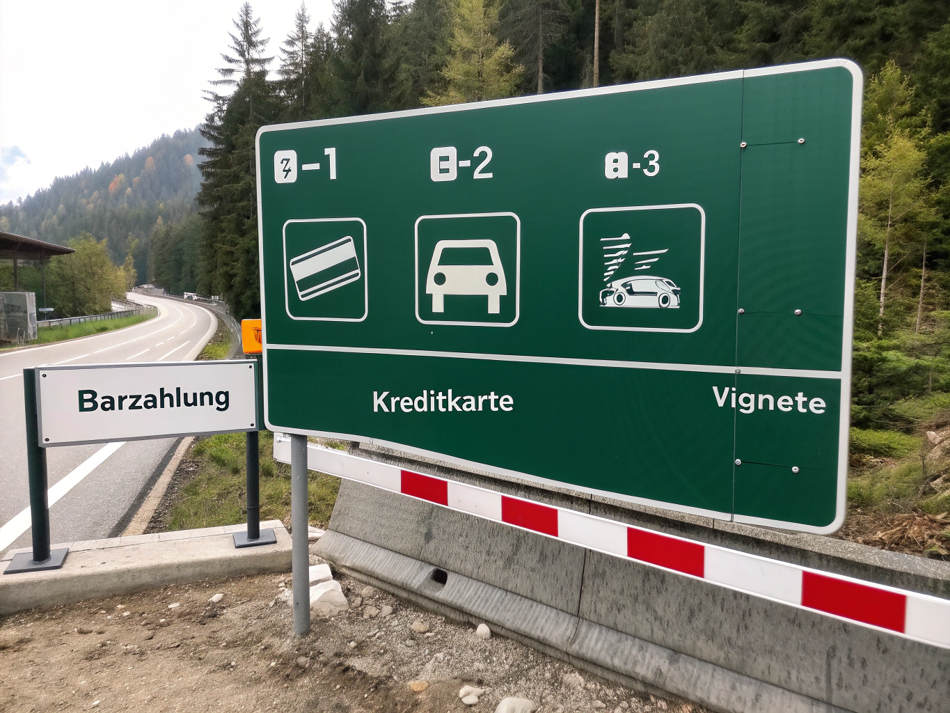 Österreichische Mautstraße Illustration